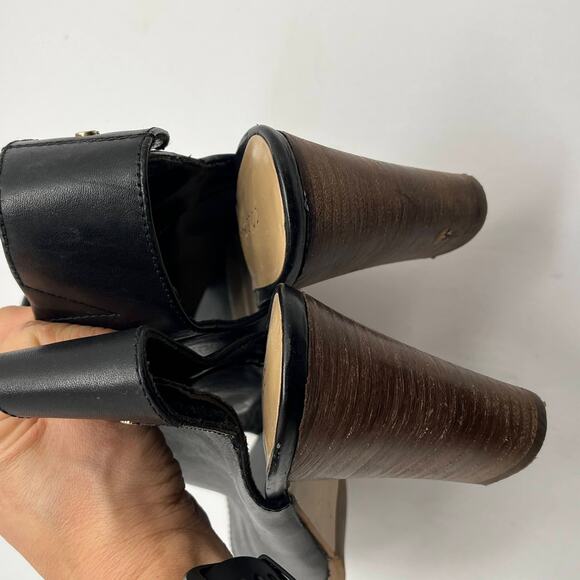 Cole Haan Women's Leather Black Wrey Open Toe Sling Bootie Stacked Heel Size 9.5 - Picture 4 of 11